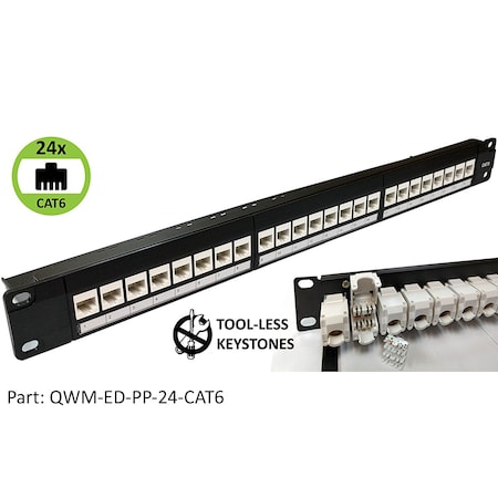Electriduct Electriduct Keystone Patch Panels QWM-ED-PP-24-CAT6